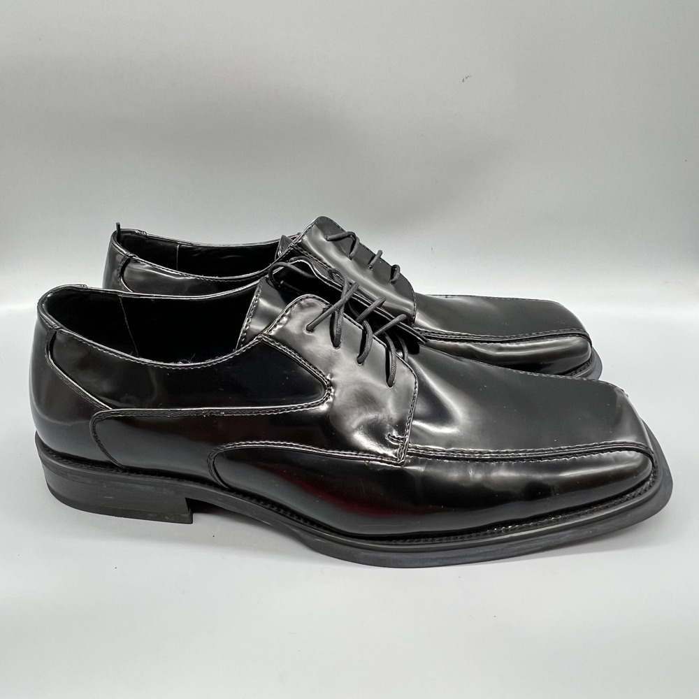 Bass & Co Shoes Mens 13 Black Linden Derby Oxford Dress Square Toe New
